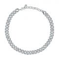 CHIARA FERRAGNI CHAIN NECKLACE SILVER+FULL PAVE WHITE CZ 38+7CM