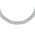 CHIARA FERRAGNI CHAIN NECKLACE SILVER+FULL PAVE WHITE CZ 38+7CM