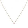 CHIARA FERRAGNI DIAMOND HEART YELLOW GOLD CHAIN& PENDANT  PINK CZ 38+4CM