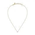 CHIARA FERRAGNI DIAMOND HEART YELLOW GOLD CHAIN& PENDANT  PINK CZ 38+4CM