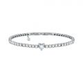 CHIARA FERRAGNI DIAMOND HEART BRACELET SILVER+WHITE CZ 175+15MM