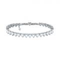 CHIARA FERRAGNI DIAMOND HEART BRACELET SILVER+WHITE HEART CZ 17.5+1.5CM