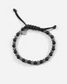 NOVE25 BRACCIALE BLACK SOUL IN CORDA CON PIETRE E PERLE PUNTINATE IN ARGENTO