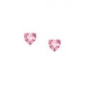 CHIARA FERRAGNI DIAMOND HEART EARRINGS SILVER+PINK CZ 10MM