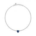 CHIARA FERRAGNI DIAMOND HEART NECKLACE SILVER+BLUE CZ 37+5CM