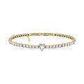 CHIARA FERRAGNI DIAMOND HEART BRACELET YELLOW GOLD+WHITE CZ 175+15MM