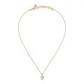 CHIARA FERRAGNI DIAMOND HEART YELLOW GOLD CHAIN& PENDANT  WHITE CZ 38+4CM