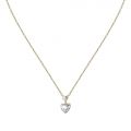 CHIARA FERRAGNI DIAMOND HEART YELLOW GOLD CHAIN& PENDANT  WHITE CZ 38+4CM