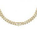 CHIARA FERRAGNI CHAIN NECKLACE YELLOW GOLD PAVE WHITE CZ 38+7CM