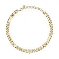 CHIARA FERRAGNI CHAIN NECKLACE YELLOW GOLD PAVE WHITE CZ 38+7CM