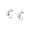 CHIARA FERRAGNI DIAMOND HEART  EARRINGS SILVER+WHITE CZ 18MM