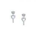 CHIARA FERRAGNI DIAMOND HEART  EARRINGS SILVER+WHITE CZ 18MM