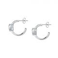 CHIARA FERRAGNI DIAMOND HEART  EARRINGS SILVER+WHITE CZ 18MM