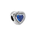 PANDORA Charm Cuore blu scintillante