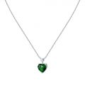 CHIARA FERRAGNI DIAMOND HEART  PENDANT  SILVER+WHITE/GREEN CZ 38+4CM