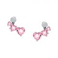 CHIARA FERRAGNI DIAMOND HEART  EARRINGS SILVER+PINK CZ 20*17.7MM