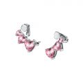 CHIARA FERRAGNI DIAMOND HEART  EARRINGS SILVER+PINK CZ 20*17.7MM