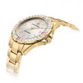 CHIARA FERRAGNI SPORT BAGUETTE 36MM 3H SILVER DIAL BRACELET YELLOW GOLD