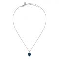 CHIARA FERRAGNI DIAMOND HEART  PENDANT  SILVER+WHITE/BLUE CZ 38+4CM