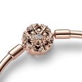 PANDORA Bracciale Rigido con Chiusura a Fiocco di Neve Rose