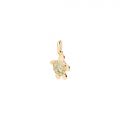 DoDo charm tartaruga marina in oro giallo 18K con 7 diamanti brown (ct 0,08) e 7 tsavoriti (ct 0,10)