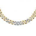 CHIARA FERRAGNI CHAIN NECKLACE YELLOW GOLD+SILVER/PAVE WHITE CZ 38+7CM