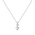 CHIARA FERRAGNI DIAMOND HEART SILVER CHAIN& PENDANT  WHITE CZ 38+4CM