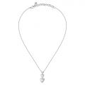 CHIARA FERRAGNI DIAMOND HEART SILVER CHAIN& PENDANT  WHITE CZ 38+4CM