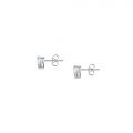 CHIARA FERRAGNI DIAMOND HEART EARRINGS SILVER+WHITE CZ 6MM