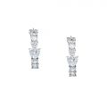 CHIARA FERRAGNI DIAMOND HEART  EARRINGS SILVER+WHITE CZ 27MM