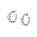 CHIARA FERRAGNI DIAMOND HEART  EARRINGS SILVER+WHITE CZ 27MM