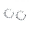 CHIARA FERRAGNI DIAMOND HEART  EARRINGS SILVER+WHITE CZ 27MM