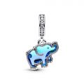 PANDORA Pendente Elefante Vetro  di Murano Blu