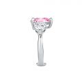 CHIARA FERRAGNI DIAMOND HEART RING SILVER+WHITE/PINK CZ 