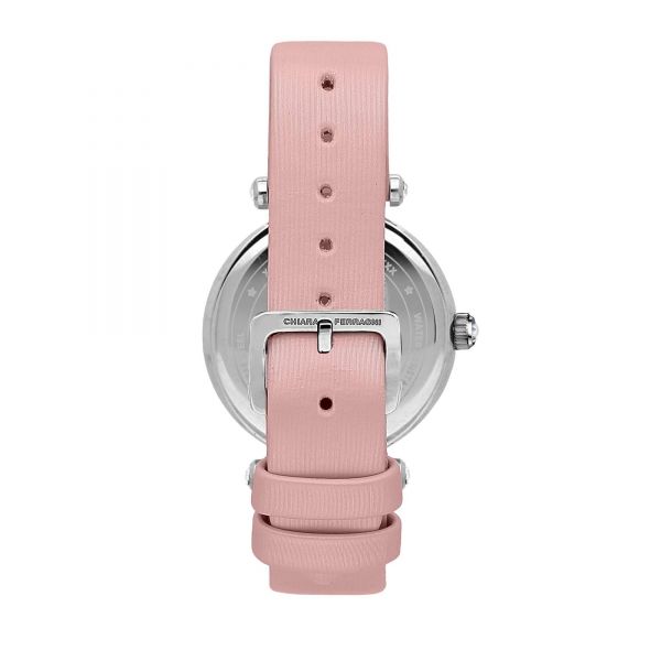 CHIARA FERRAGNI LADY LIKE 34MM 2H SILVERL WHITE DIAL PINK STRAP