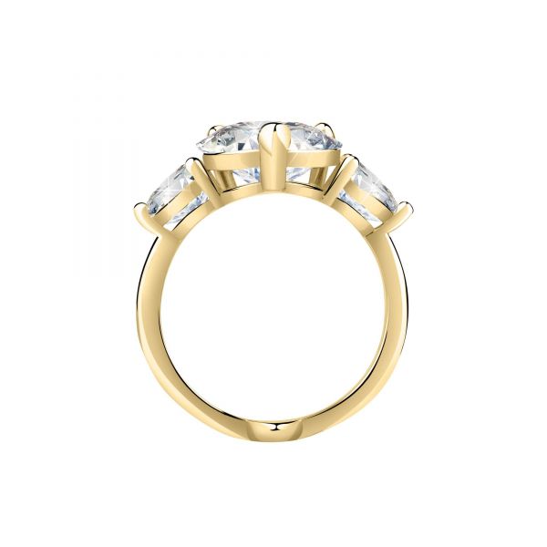 CHIARA FERRAGNI DIAMOND HEART RING YELLOW GOLD+WHITE CZ