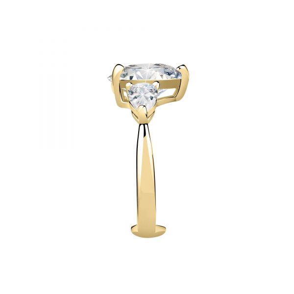 CHIARA FERRAGNI DIAMOND HEART RING YELLOW GOLD+WHITE CZ