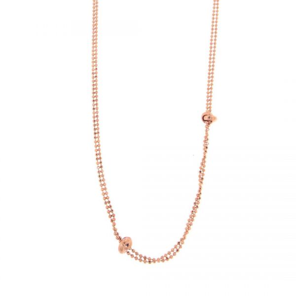 ALISEI C122- Collana nodini alternati ag925 rosè cm 80