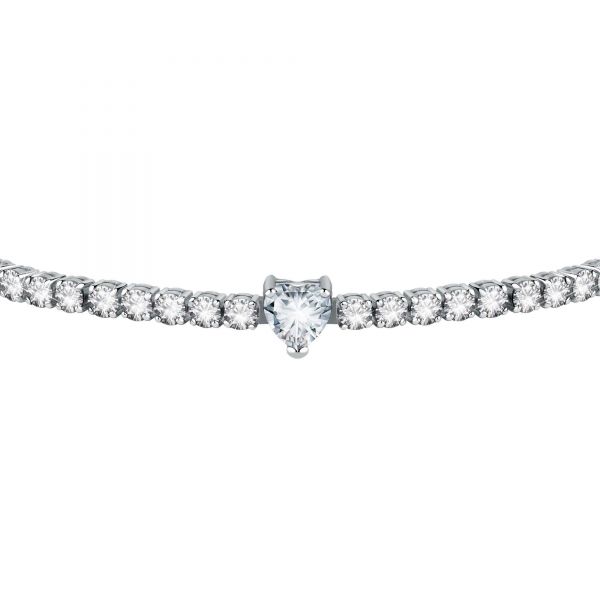 CHIARA FERRAGNI DIAMOND HEART BRACELET SILVER+WHITE CZ 175+15MM