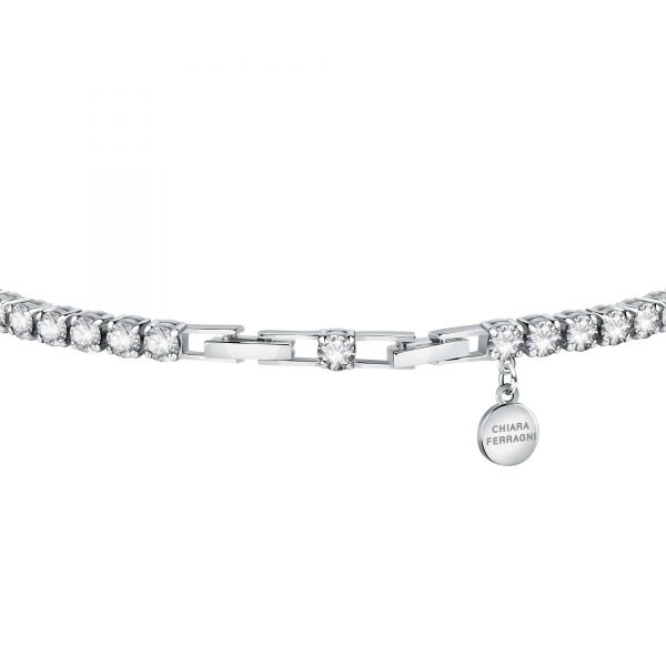 CHIARA FERRAGNI DIAMOND HEART BRACELET SILVER+WHITE CZ 175+15MM