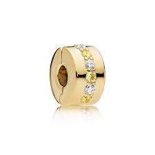 PANDORA PANDORA Shine clip with sunshine yellow and clear cubic zirconia