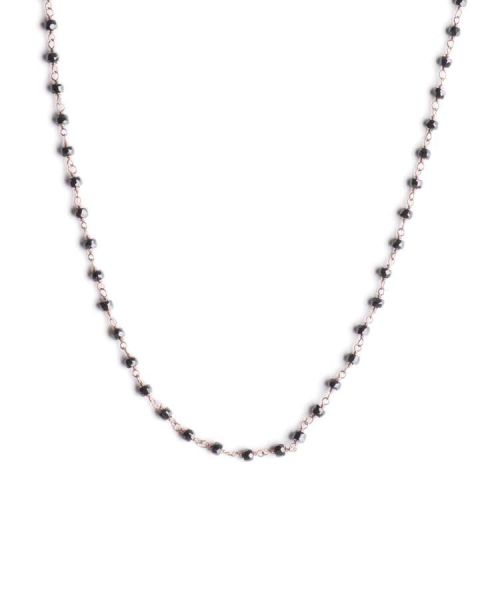 ALISEI C33- Collana Rosario Nero Ag925 rose' Cm 45