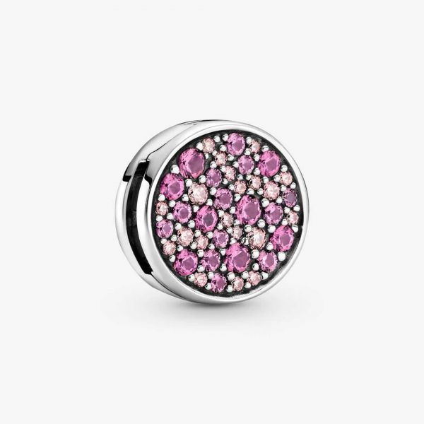 PANDORA Clip con pavé rosa