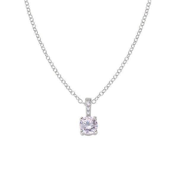 AMEN  Collana Punto Luce Zircone Rosa