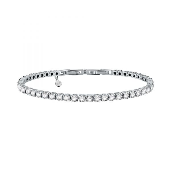 CHIARA FERRAGNI DIAMOND HEART BRACELET SILVER+WHITE ROUND CZ 175+15MM