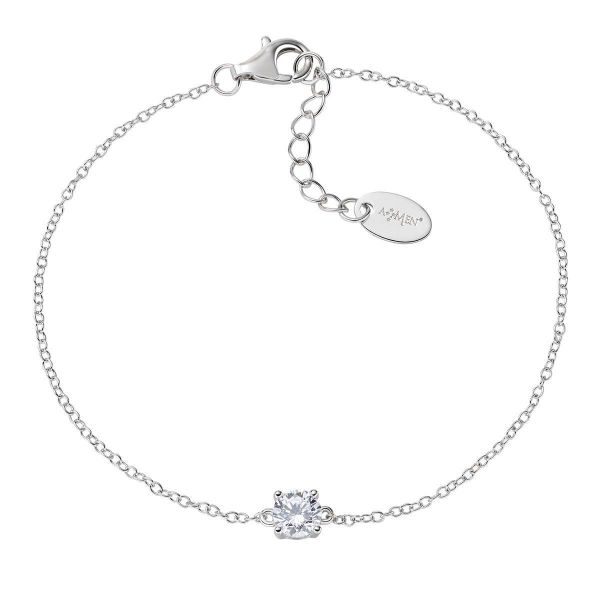 AMEN  Bracciale Punto Luce Zircone Bianco