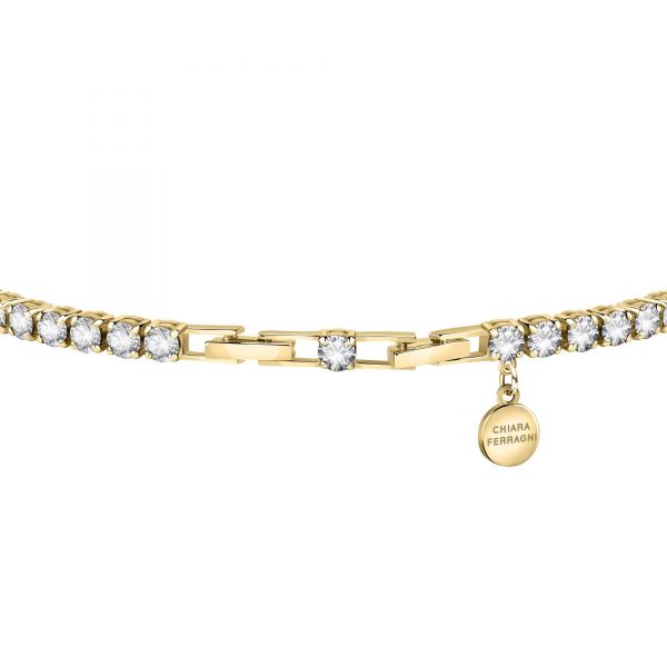 CHIARA FERRAGNI DIAMOND HEART BRACELET YELLOW GOLD+WHITE CZ 175+15MM