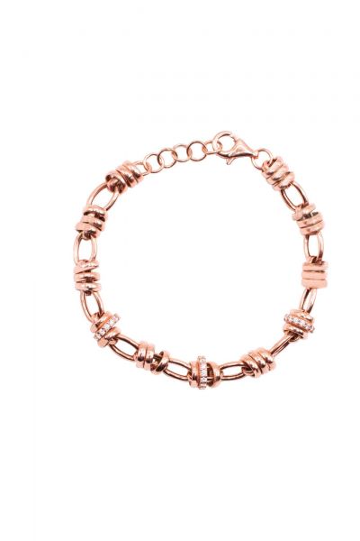 ALISEI Bracciale Rolò e Rondelle con Zirconi ag925 rosè 