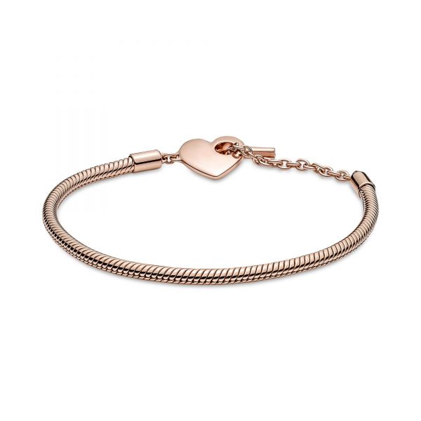 PANDORA Bracciale con Chiusura a Cuore e Barretta a T