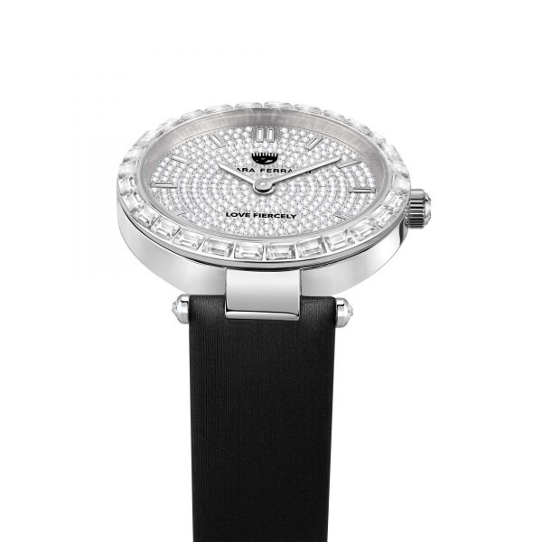 CHIARA FERRAGNI LADY LIKE 34MM 2H DIAMOND DUST DIAL BLACK STRAP